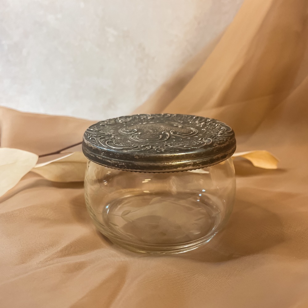 Antique Silver Plate Powder Dish
